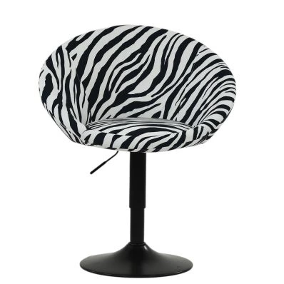 Lamine Vanity Chair in Zebra Fabric 