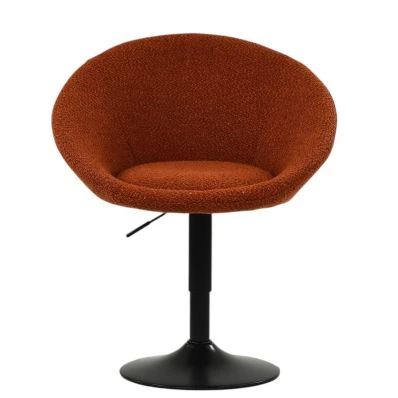 Lamine Vanity Chair in Orange Boucle Fabric 
