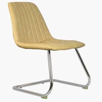 Holm Office Chair Cream Faux Leather & Chrome Base