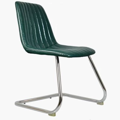 Holm Office Chair Bottle Green Faux Leather & Chrome Base