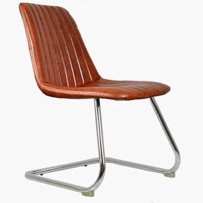 Holm Office Chair Vintage Brown Faux Leather & Chrome Base