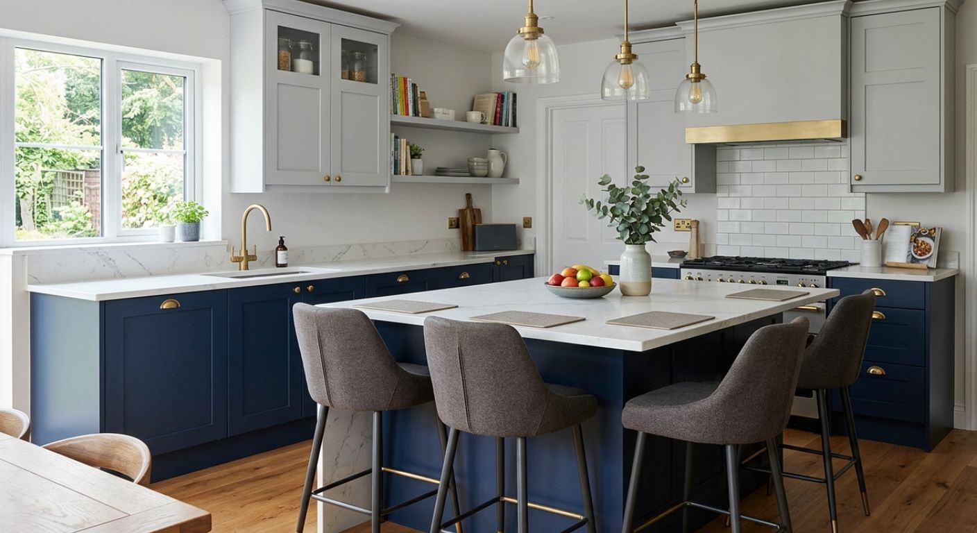 7 Navy Blue & Grey Kitchen Ideas
