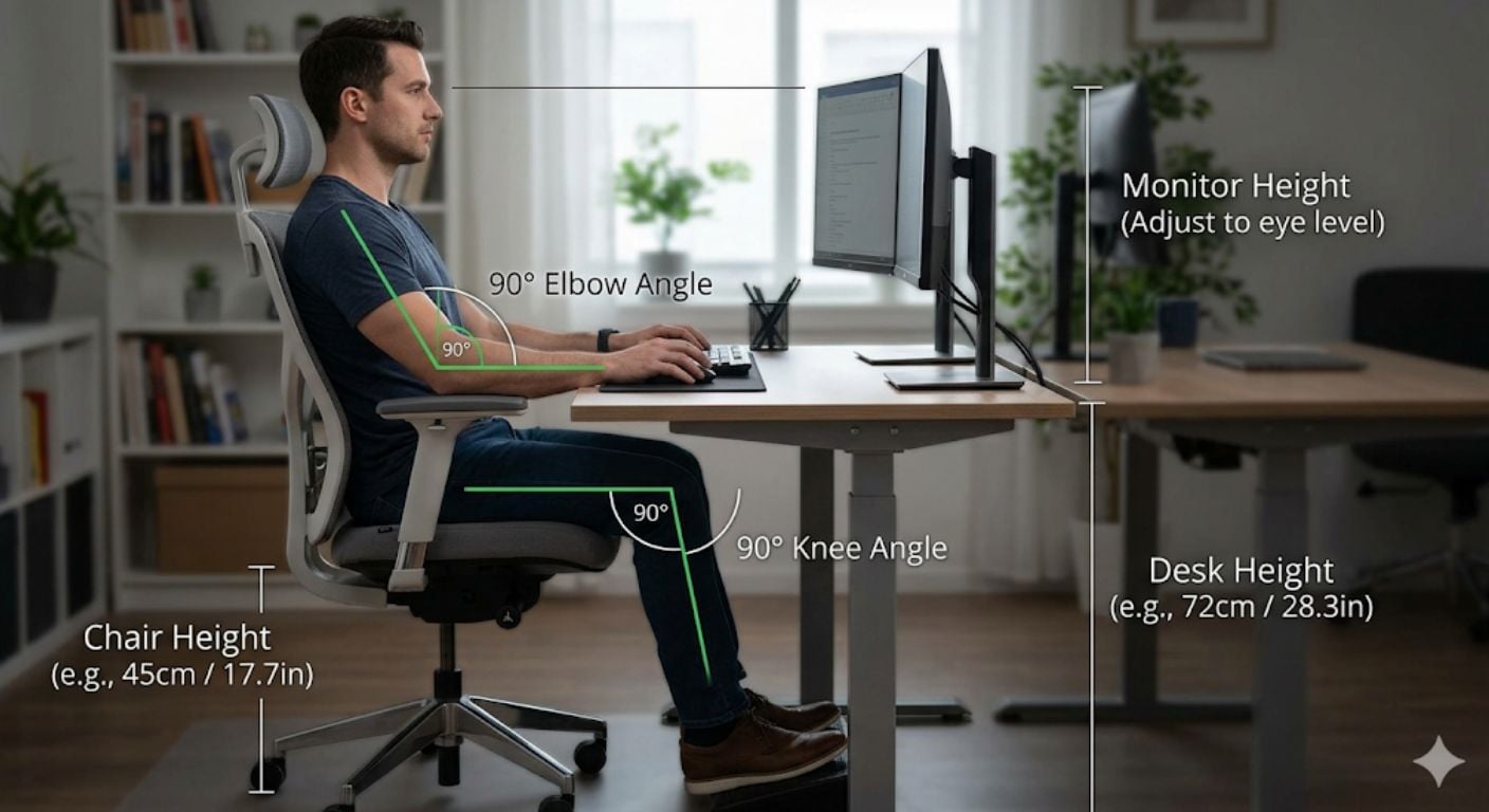 Desk Chair Height Guide: Desk Height & Elbow Angle