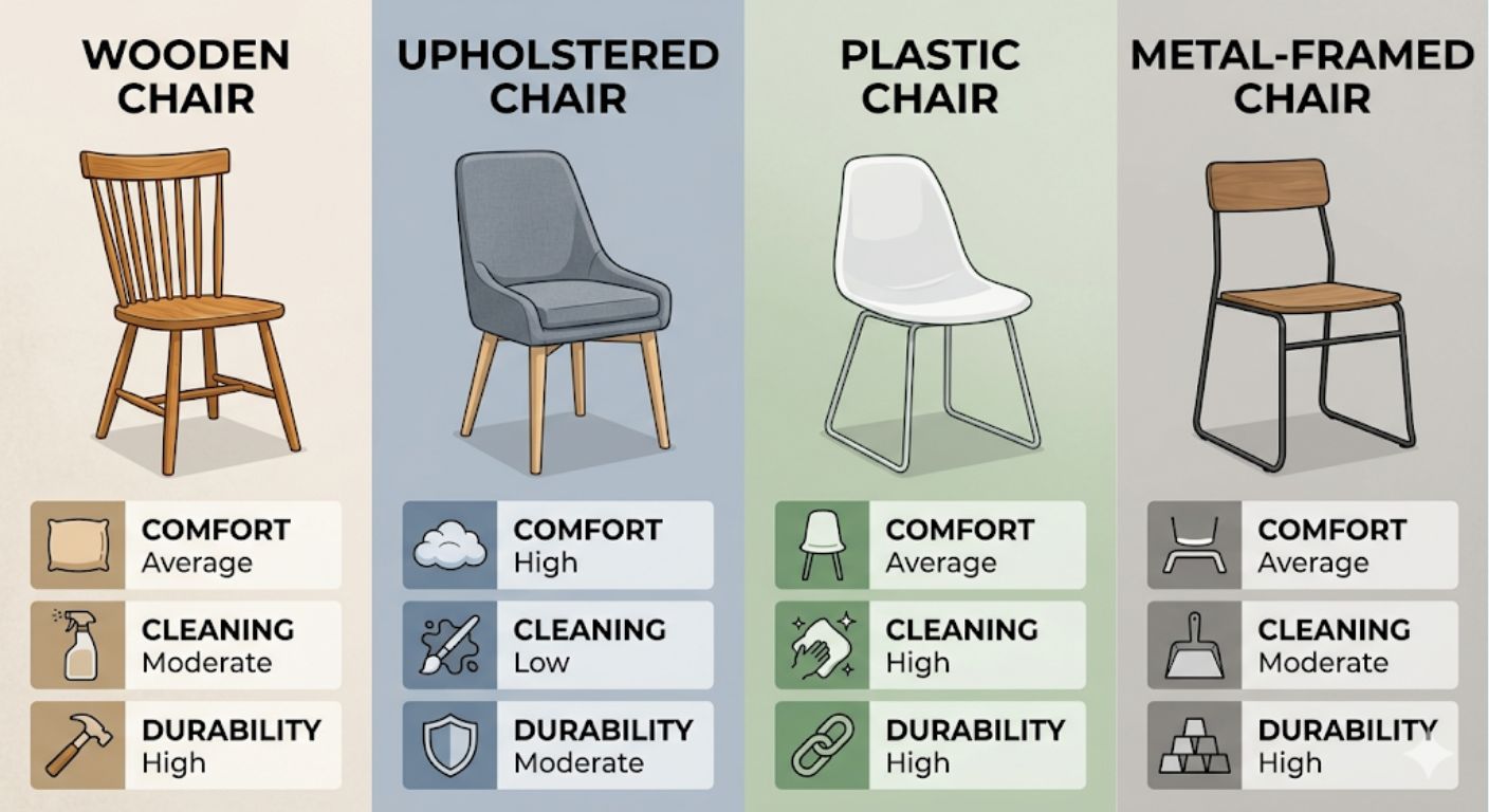 Dining Chair Materials Guide: Wood vs Upholstered vs Plastic vs Metal