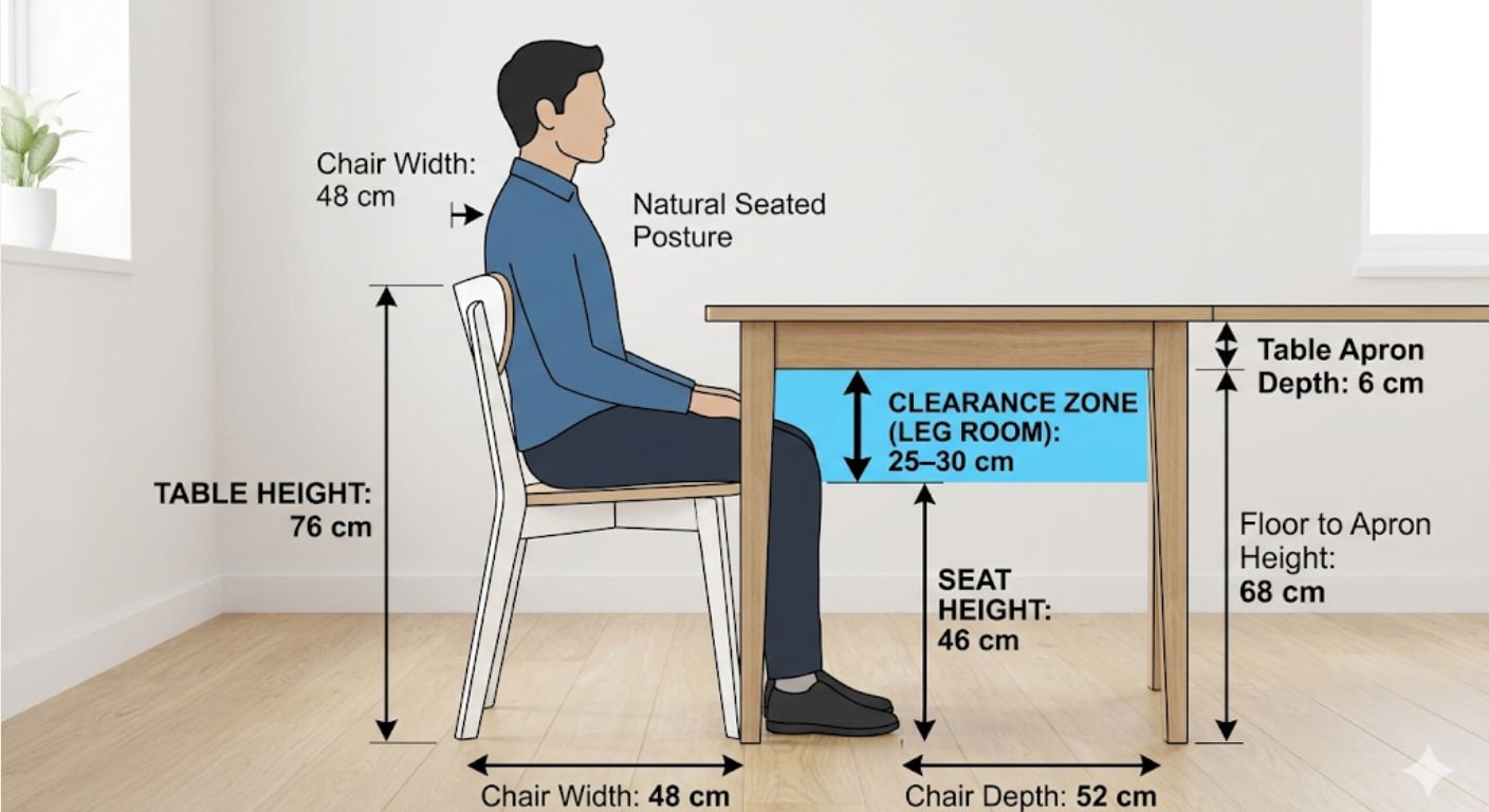 Dining Chair Size Guide: Seat Height vs Table Height