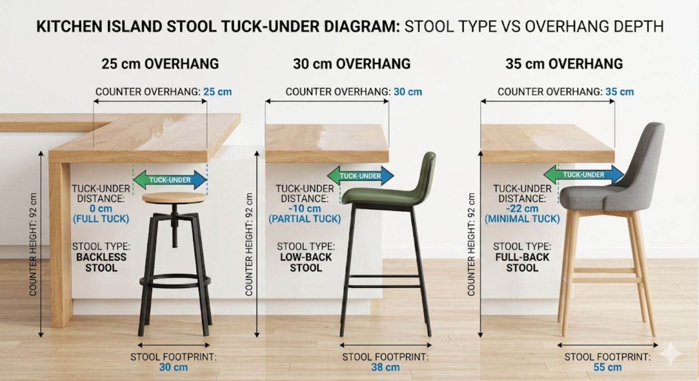 Do Bar Stools Tuck Under? Seat Depth, Back Height & Overhang Guide