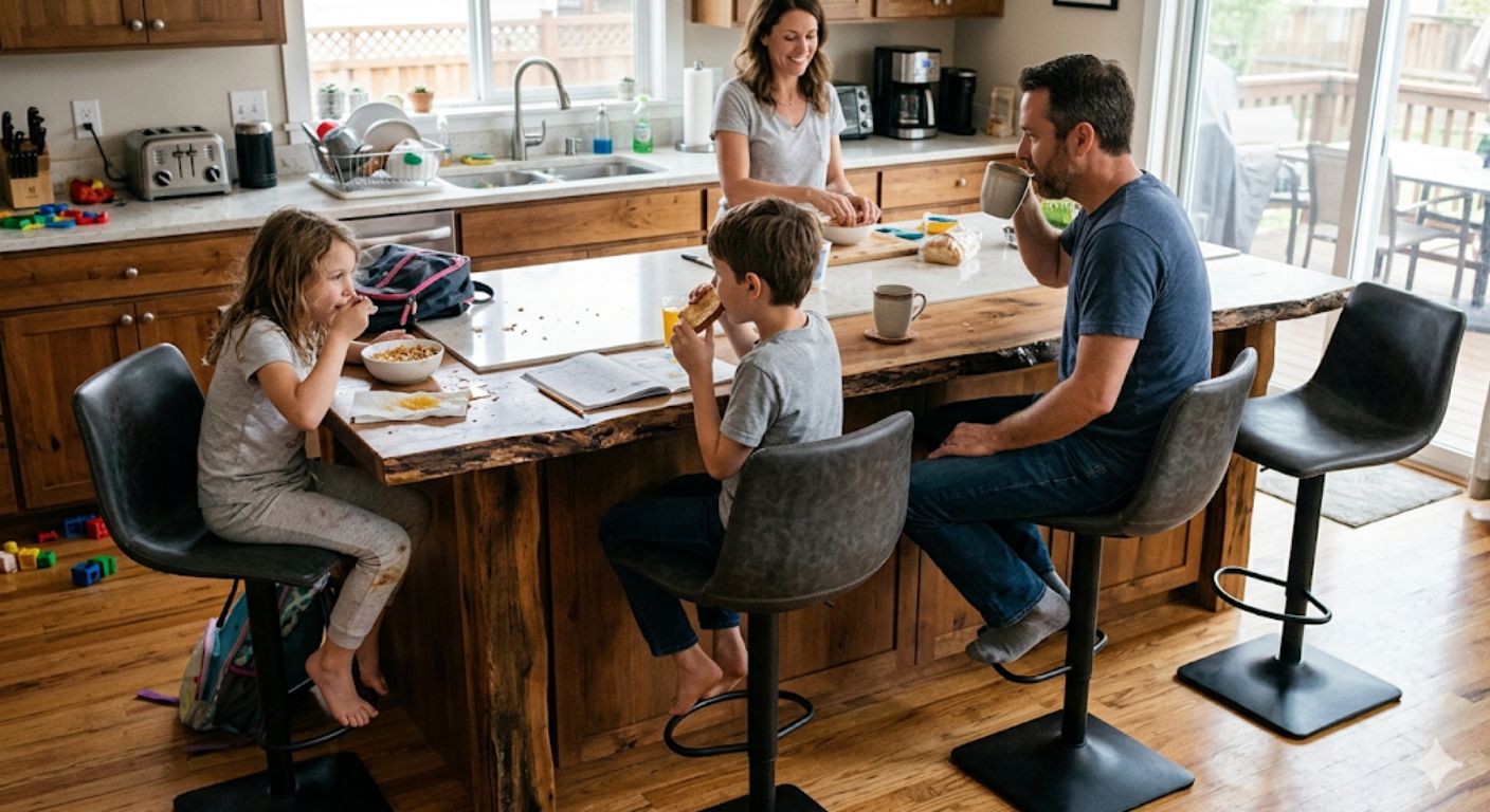 Family Kitchen Bar Stools: Wipe-Clean Materials & What to Avoid