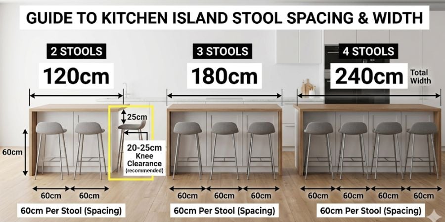 Kitchen Island Stool Guide: How Many Per Width?