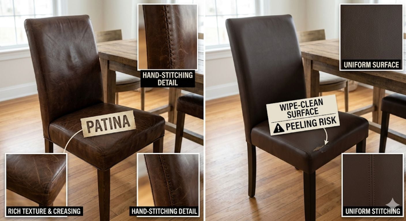 Leather Dining Chairs: Real vs Faux, How to Clean & Whether They Are Worth It