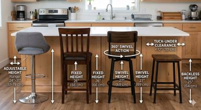 Adjustable vs Fixed vs Swivel vs Backless Bar Stools