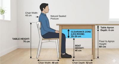 Dining Chair Size Guide: Seat Height vs Table Height