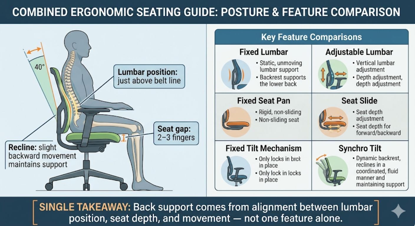Ergonomic seats and posture guide