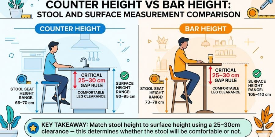 Counter Height vs Bar Stool Height Image 
