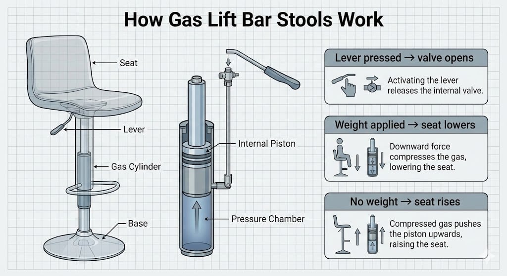 How Gas Lift Bar Stools Work