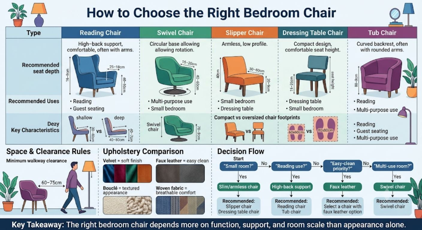 Choose the Perfect Bedroom Chair Infographic