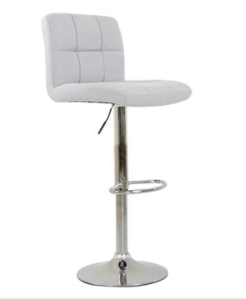 Cuban bar stool light grey fabric