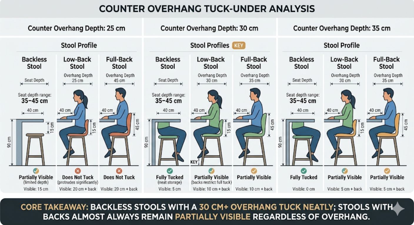 counter overhang tuck