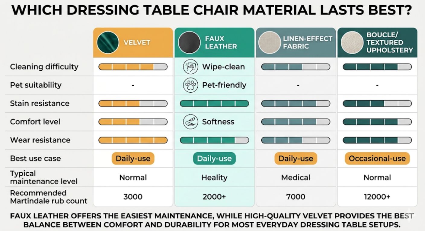 dressing table chair material