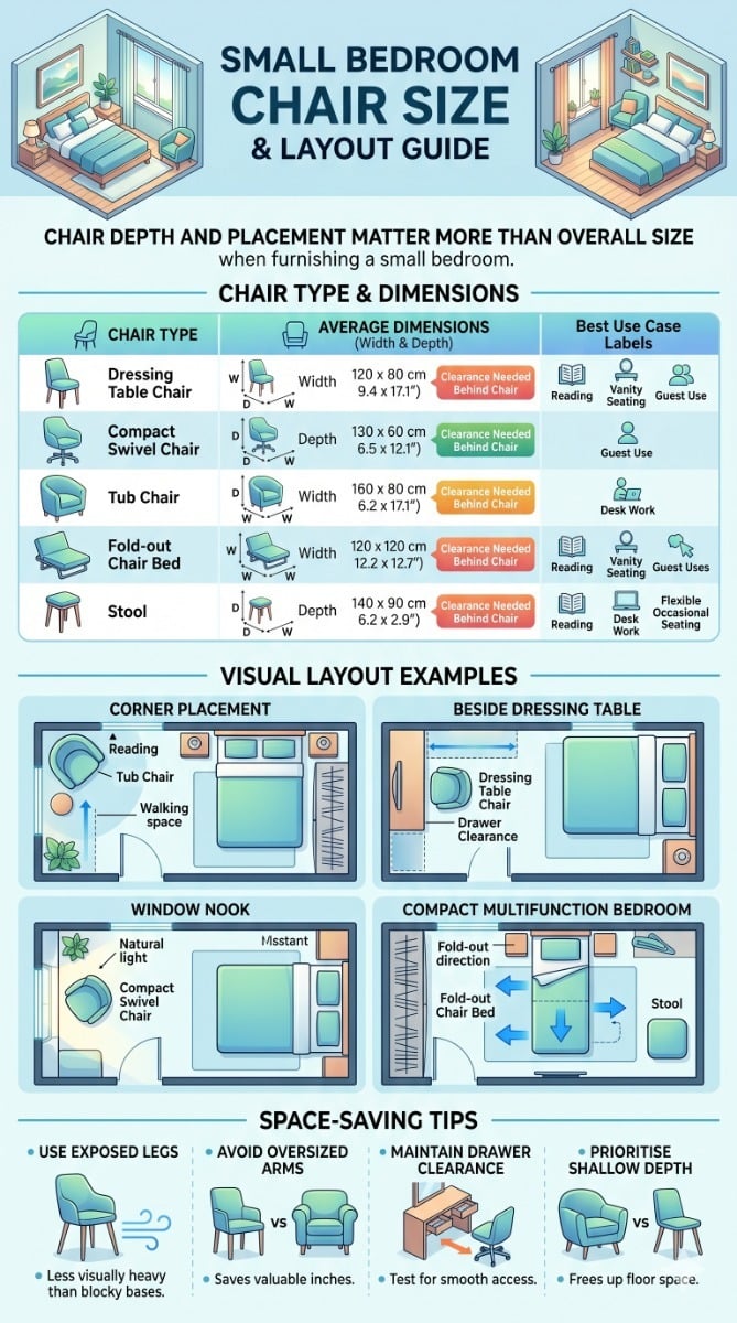 Small Bedroom Chair Ideas: Making a Feature Without Losing Space Infographic