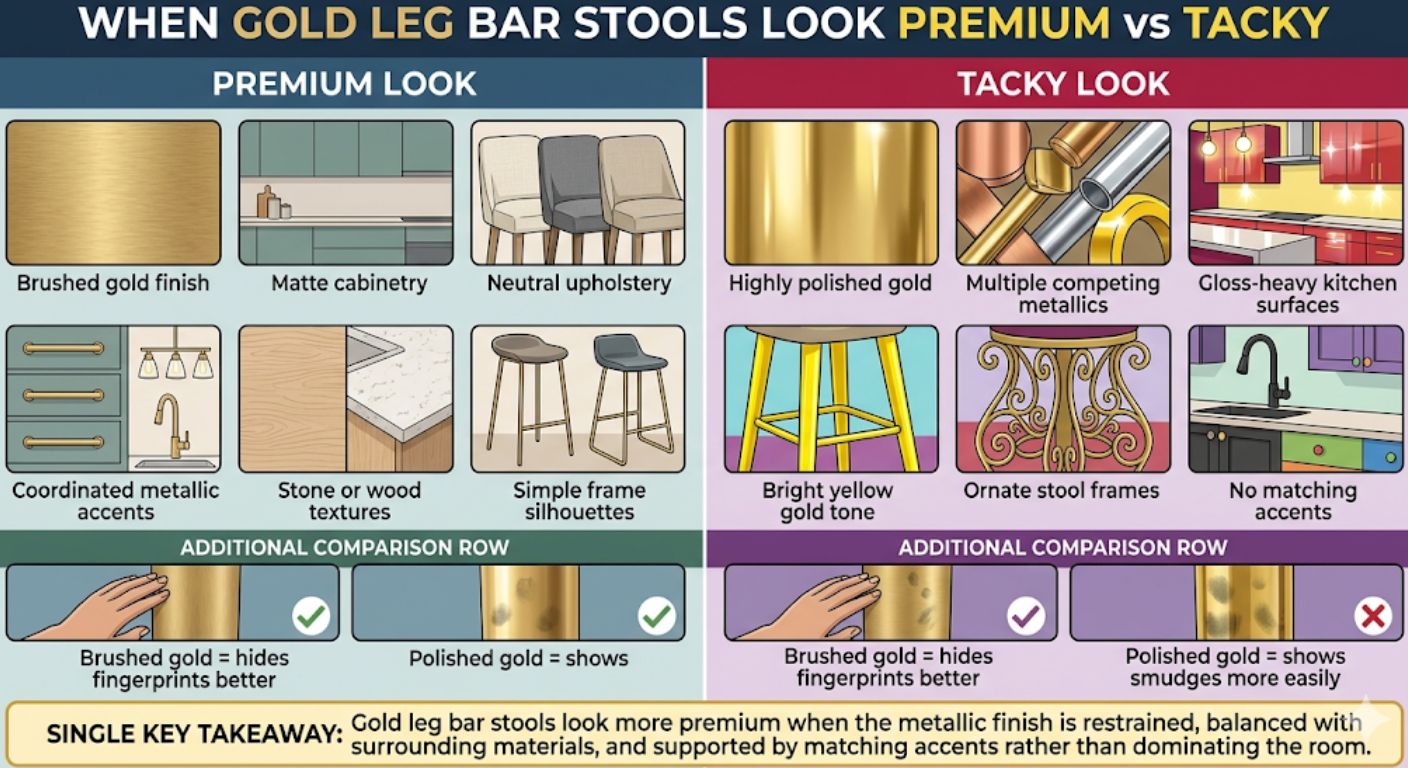 Gold Leg Bar Stools: When They Look Premium vs Tacky infographic