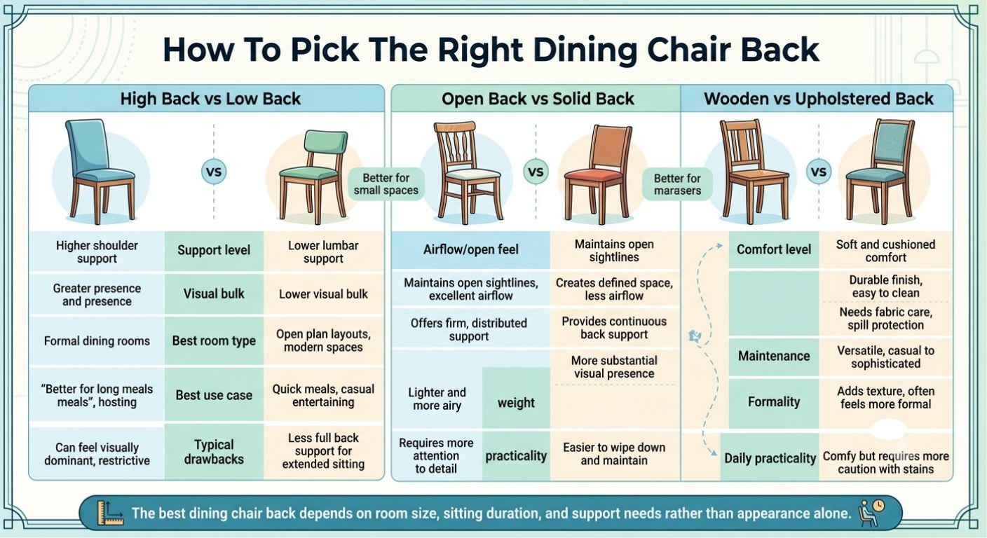 How to Pick the Right Back for Your Dining Chair infographic