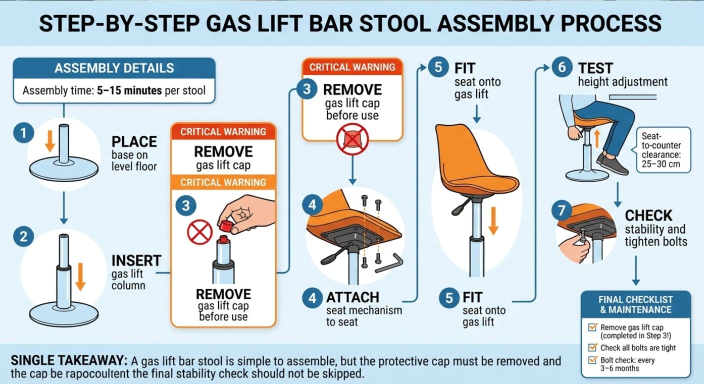 gas lift bar stool infographic