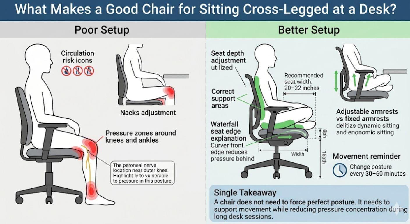 Is Sitting Cross-Legged at a Desk Bad for You? What Chairs Actually Help infographic