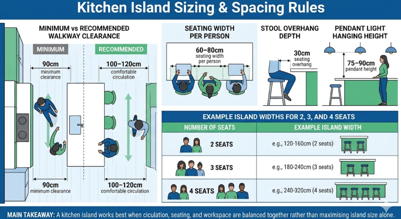 kitchen island ideas infographic