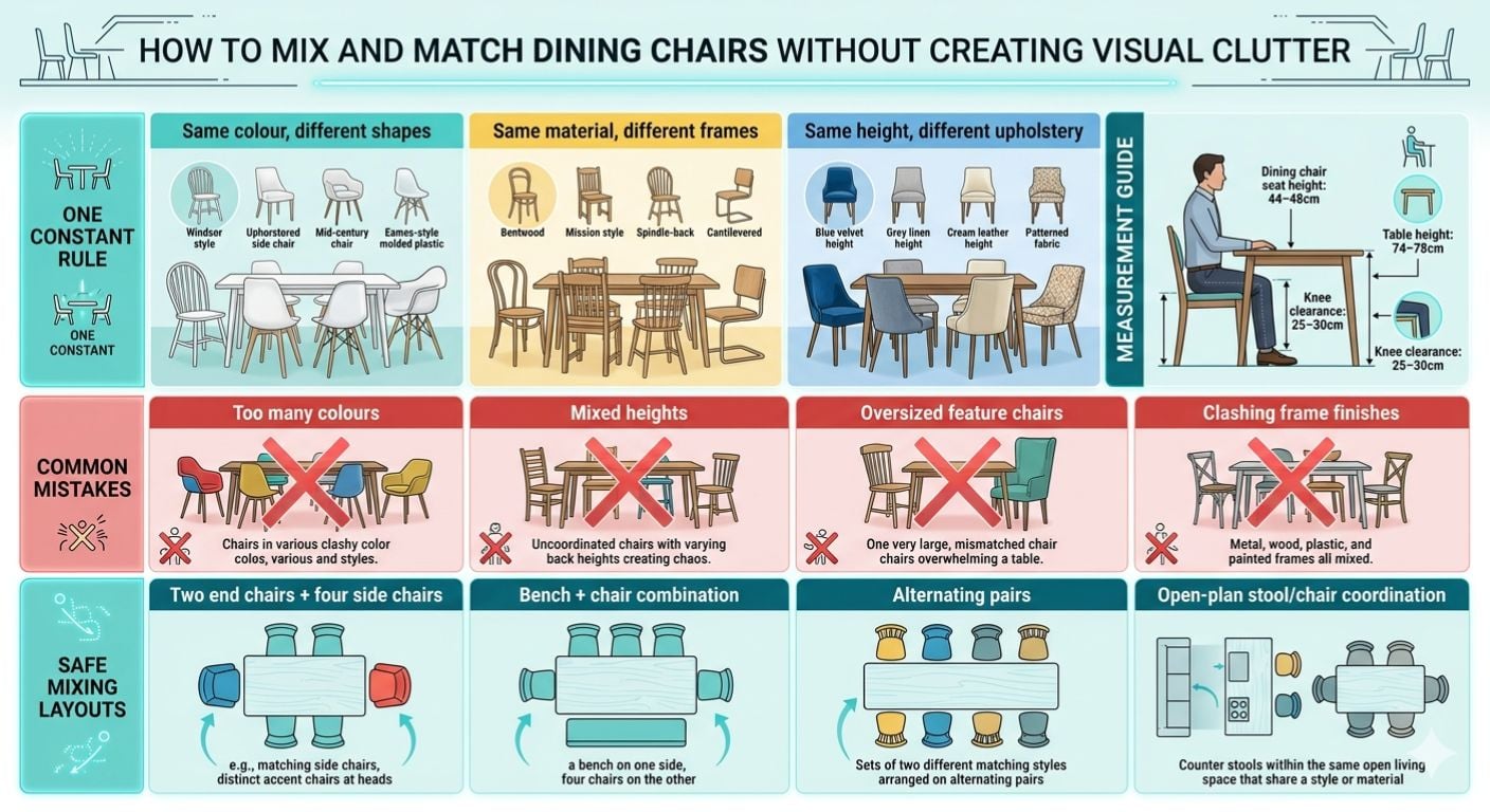 The Art of Mixing and Matching Dining Chairs infographic