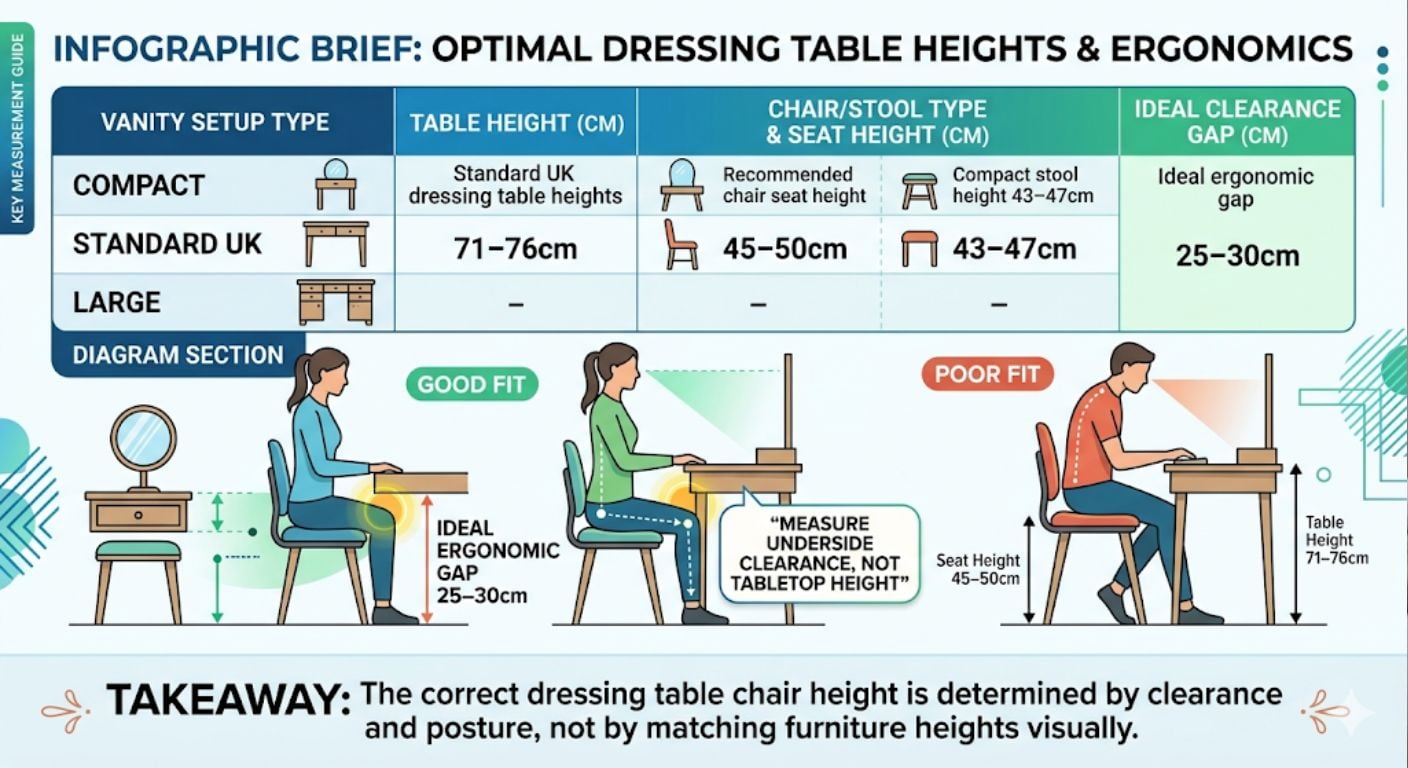 dressing chair height