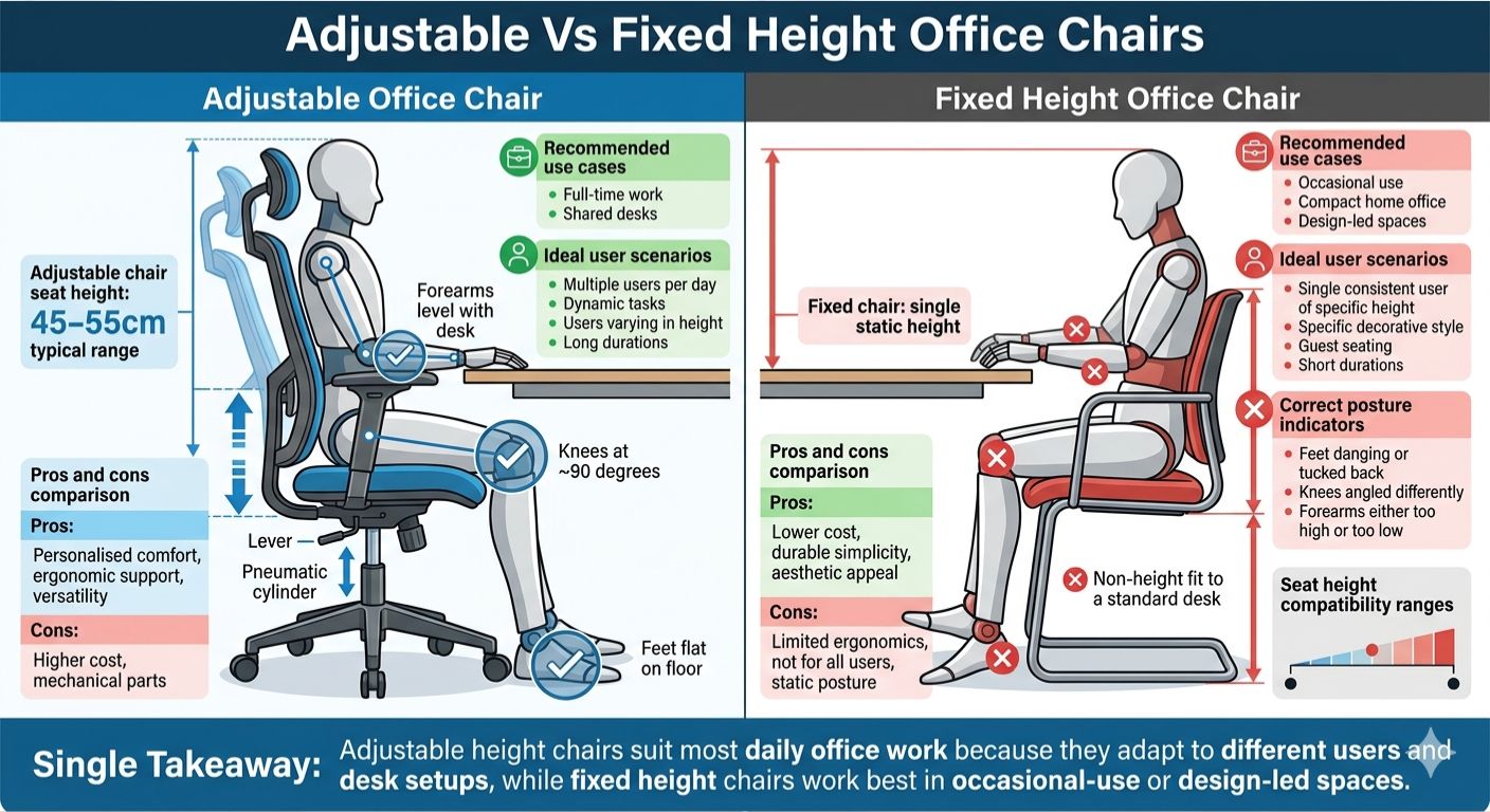 adjustable vs fixed height infographic