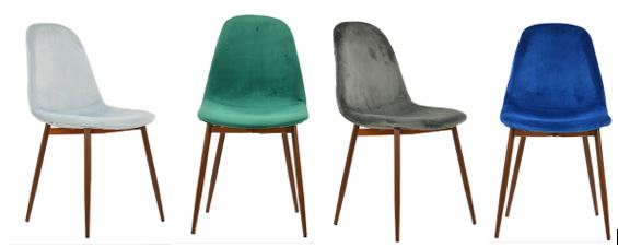 Karlstad velvet dining chairs