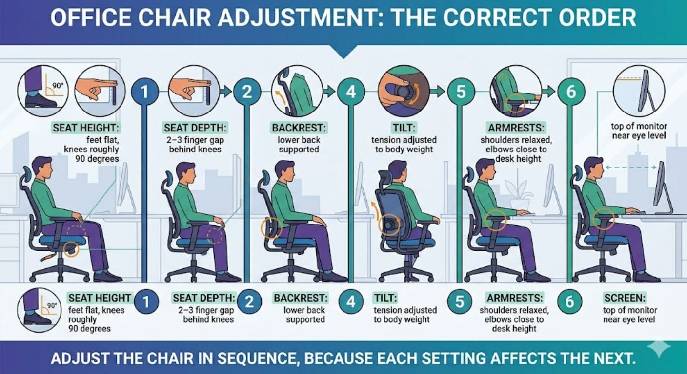 chair adjustment infographic