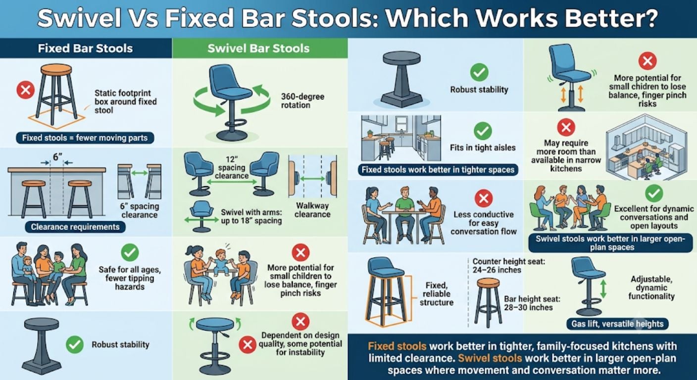 Swivel vs fixed infographic
