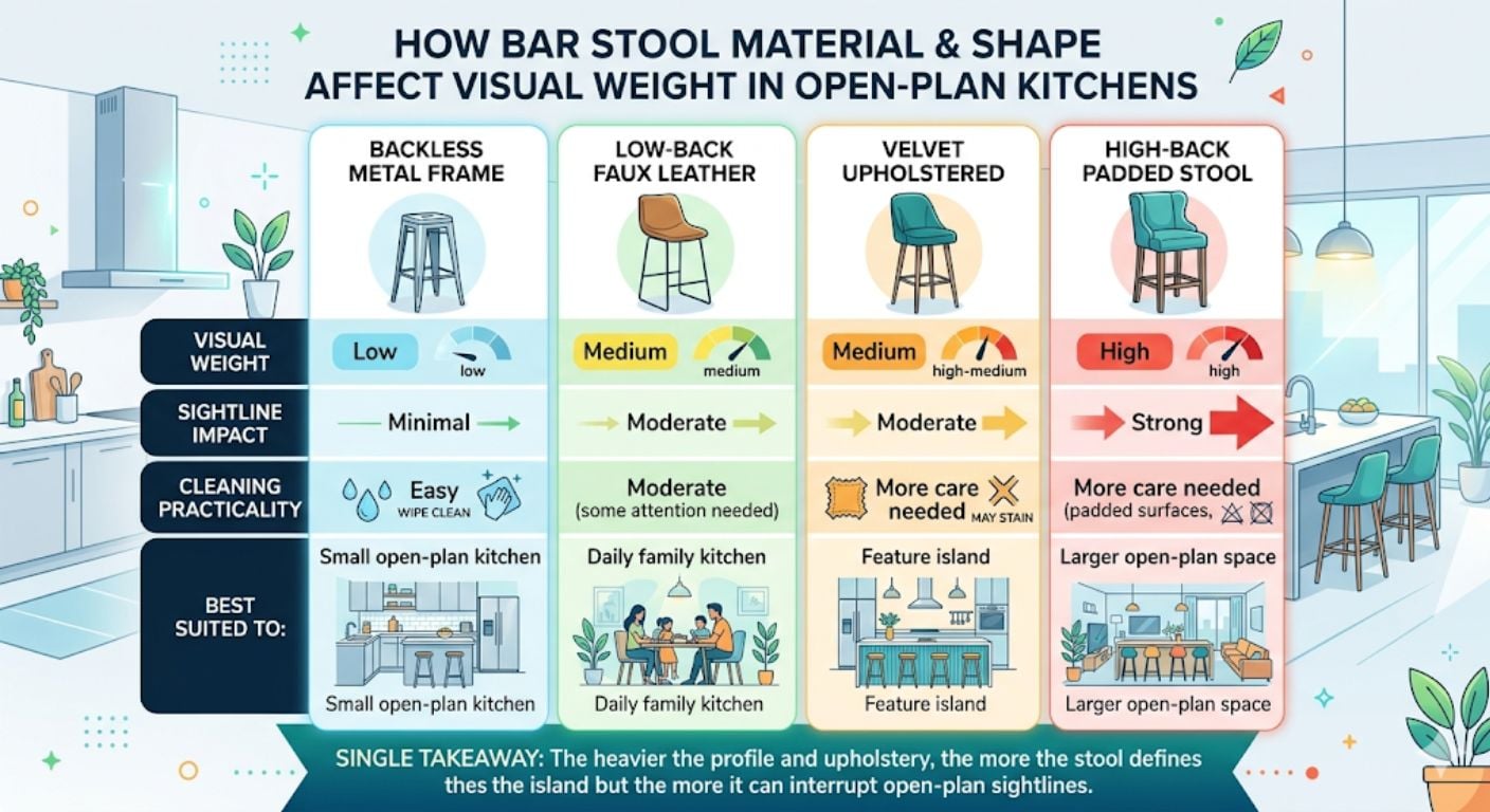 effect of shape and material on stools