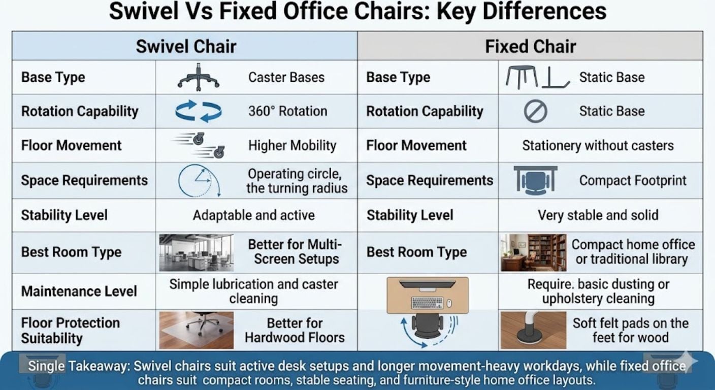 fixes vs swivel infographic